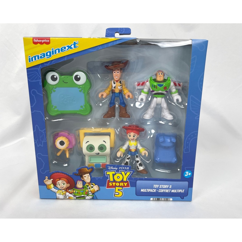 Imaginext Disney Toy Story 5 Figure Pack Set Pixar Buzz Woody Jesse Lilypad